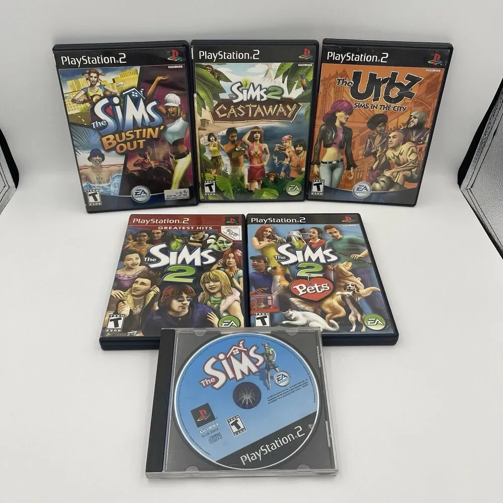 Sims 2 Castaway Pets Urbz In The City Bustin Out BUNDLE SET - Sony PlayStation 2